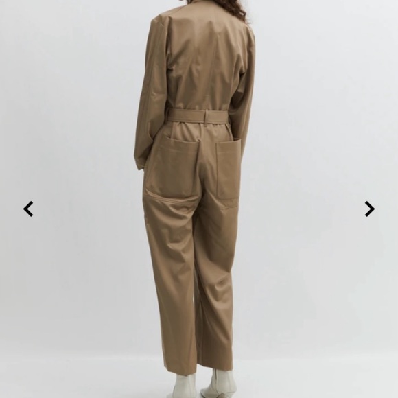 🆕LOW CLASSIC KHAKI BELTED OVERSIZED FRONT PATCH POCKET BOILER JUMPSUIT ROMPER - Picture 4 of 6